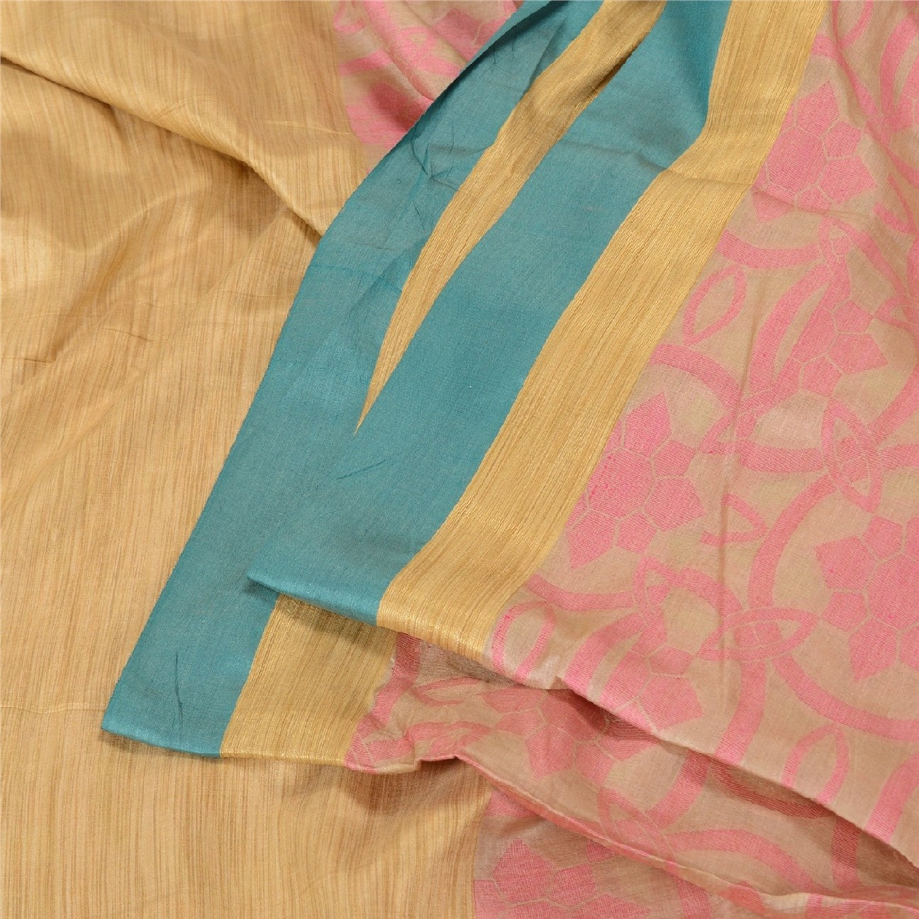 Sanskriti Vintage Cream Sarees 100% Pure Handloom Silk Woven Premium Sari Sustainable Fabric