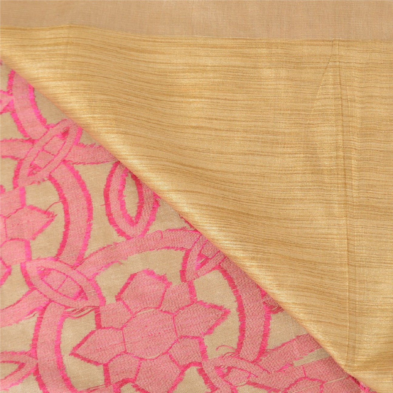 Sanskriti Vintage Cream Sarees 100% Pure Handloom Silk Woven Premium Sari Sustainable Fabric