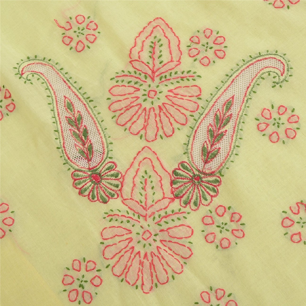 Sanskriti Vintage Yellow Sarees Blend Cotton Handmade Chikankari Sari Sustainable Fabric