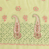 Sanskriti Vintage Yellow Sarees Blend Cotton Handmade Chikankari Sari Sustainable Fabric