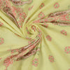 Sanskriti Vintage Yellow Sarees Blend Cotton Handmade Chikankari Sari Sustainable Fabric