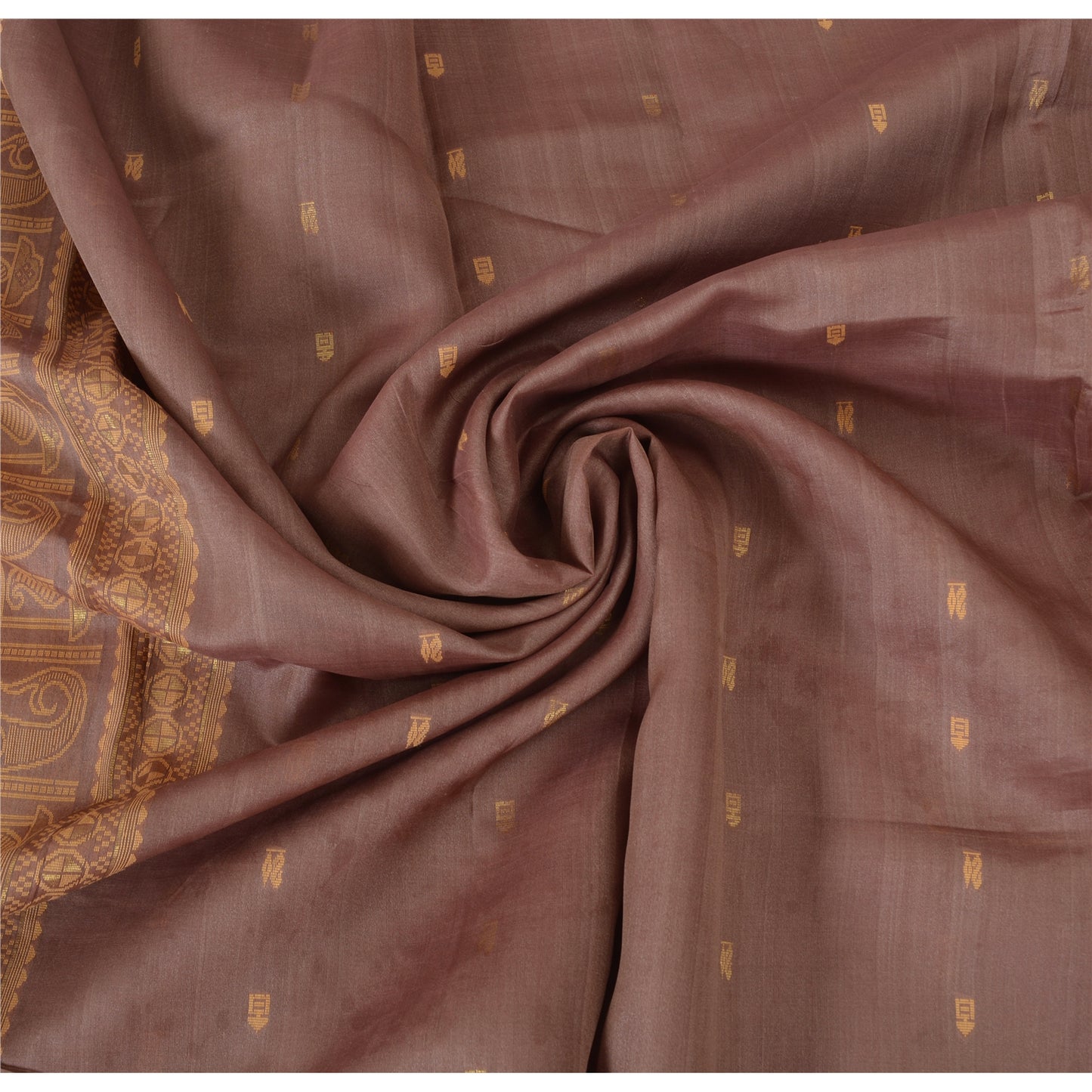 Sanskriti Vintage Indian Mauve Pure Silk Hand Woven Ethnic Sari 5yd Craft Sustainable Fabric