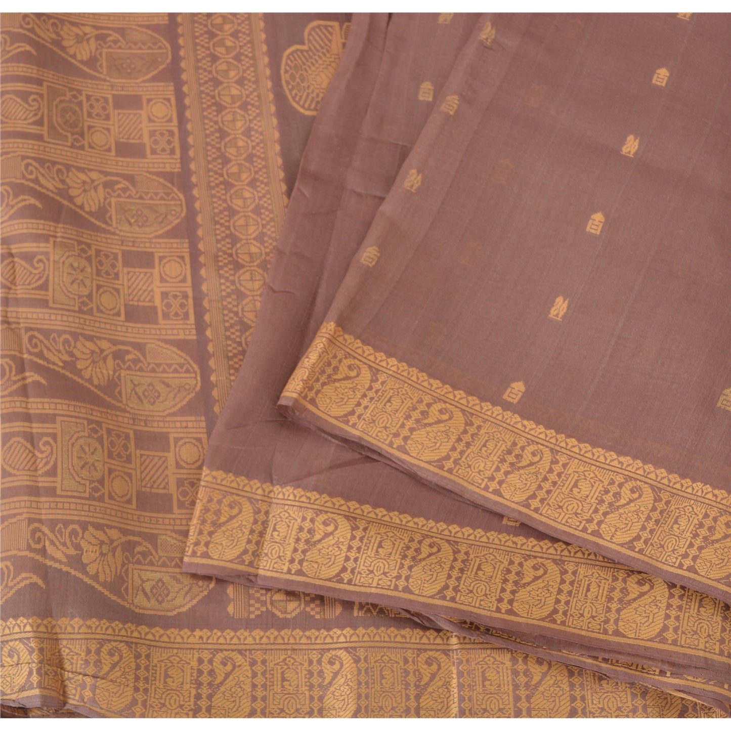 Sanskriti Vintage Indian Mauve Pure Silk Hand Woven Ethnic Sari 5yd Craft Sustainable Fabric