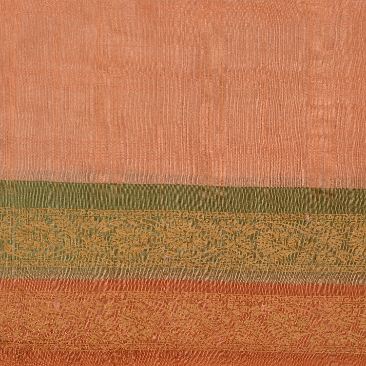 Sanskriti Vintage Pink/Peach Indian Sarees Pure Silk Woven Premium Sari Fabric