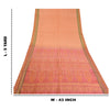 Sanskriti Vintage Pink/Peach Indian Sarees Pure Silk Woven Premium Sari Fabric