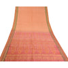 Sanskriti Vintage Pink/Peach Indian Sarees Pure Silk Woven Premium Sari Fabric