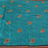 Sanskriti Vintage Teal Sarees 100% Pure Silk Embroidered Sari Craft Sustainable Fabric