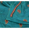Sanskriti Vintage Teal Sarees 100% Pure Silk Embroidered Sari Craft Sustainable Fabric