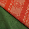 Sanskriti Vintage Saffron/Green Sarees Blend Silk Woven Premium Sari Sustainable Fabric