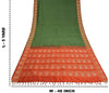 Sanskriti Vintage Saffron/Green Sarees Blend Silk Woven Premium Sari Sustainable Fabric