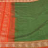 Sanskriti Vintage Saffron/Green Sarees Blend Silk Woven Premium Sari Sustainable Fabric