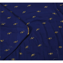Load image into Gallery viewer, Sanskriti Vintage Blue Sarees Pure Chiffon Silk Hand Beaded Sari Craft Fabric
