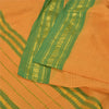 Sanskriti Vintage Saffron Sarees 100% Pure Cotton Woven Ilkal Rare Sari Fabric