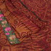 Sanskriti Vintage Dark Red Sarees Pure Chiffon Silk Embroidered Sari Sustainable Fabric