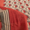 Sanskriti Vintage Ivory/Red Sarees Pure Silk Block Printed Sari Craft Sustainable Fabric