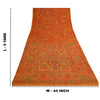 Sanskriti Vintage Saffron Sarees Pure Silk Hand Beaded Premium Sari Craft Sustainable Fabric