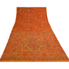 Sanskriti Vintage Saffron Sarees Pure Silk Hand Beaded Premium Sari Craft Sustainable Fabric