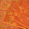 Sanskriti Vintage Saffron Sarees Pure Silk Hand Beaded Premium Sari Craft Sustainable Fabric