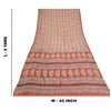 Sanskriti Vintage Ivory/Dark Red Sarees Pure Cotton Hand-Block Print Sari Fabric