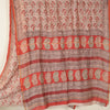 Sanskriti Vintage Ivory/Dark Red Sarees Pure Cotton Hand-Block Print Sari Fabric