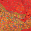 Sanskriti Vintage Sarees Pure Georgette Silk Embroidered Tie-Dye Sari 5yd Sustainable Fabric
