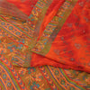 Sanskriti Vintage Sarees Pure Georgette Silk Embroidered Tie-Dye Sari 5yd Sustainable Fabric