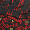 Sanskriti Vintage Black Indian Sarees Blend Silk Hand-Woven Sari 5 YD Sustainable Fabric