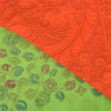 Sanskriti Vintage Green/Orange Sarees Pure Cotton Handmade Kalamkari Sari Sustainable Fabric