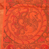 Sanskriti Vintage Green/Orange Sarees Pure Cotton Handmade Kalamkari Sari Sustainable Fabric