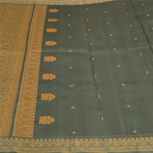 Load image into Gallery viewer, Sanskriti Vintage Grey Indian Sarees Pure Silk Woven Sari Craft 5 Yard Fabric
