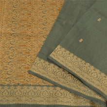 Load image into Gallery viewer, Sanskriti Vintage Grey Indian Sarees Pure Silk Woven Sari Craft 5 Yard Fabric
