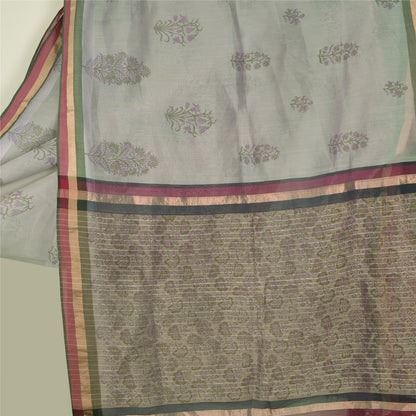 Sanskriti Vintage Purple Sarees Cotton Silk Block Printed Premium Sari Sustainable Fabric