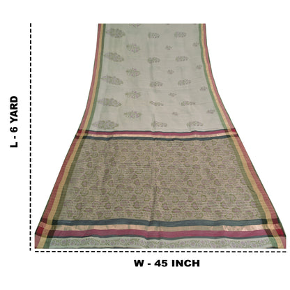 Sanskriti Vintage Purple Sarees Cotton Silk Block Printed Premium Sari Sustainable Fabric