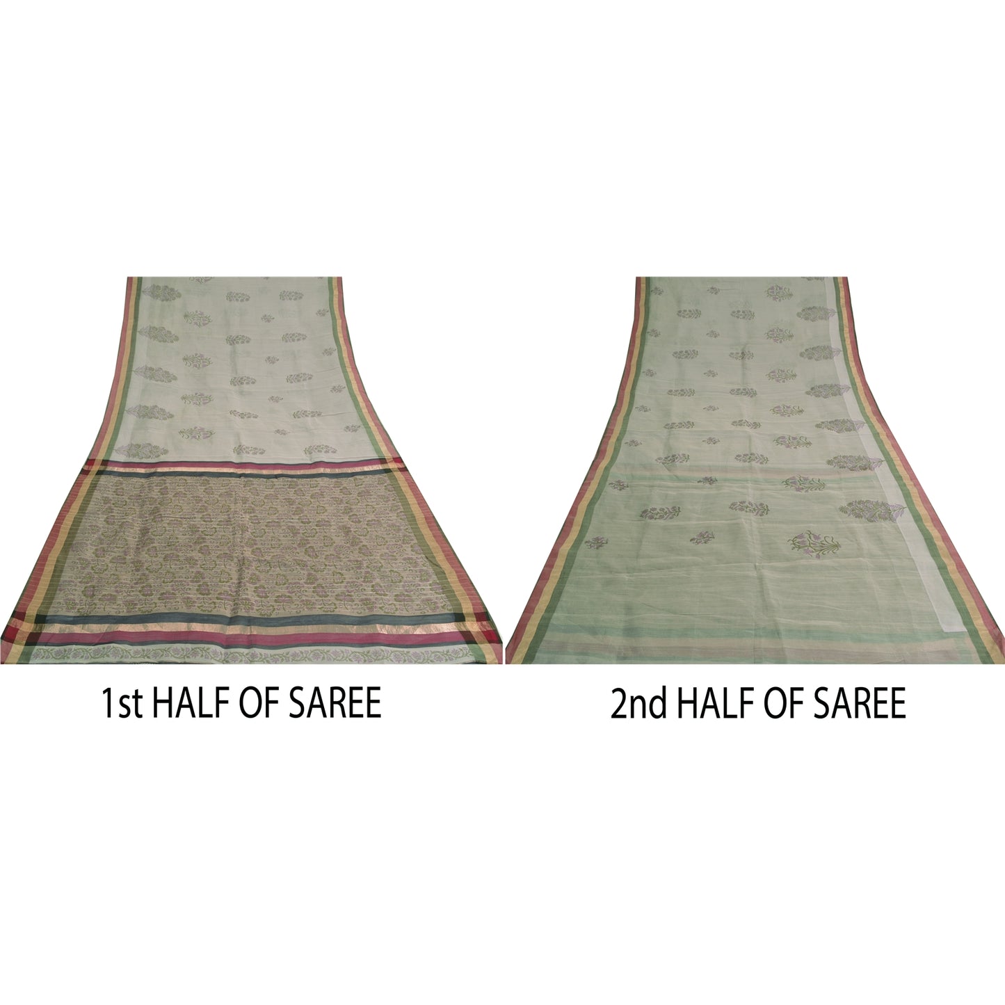 Sanskriti Vintage Purple Sarees Cotton Silk Block Printed Premium Sari Sustainable Fabric