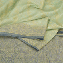Load image into Gallery viewer, Sanskriti Vintage Blue/Green Sarees Pure Silk Woven Cultural Sari Craft Fabric

