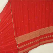 Load image into Gallery viewer, Sanskriti Vintage Red Indian Sarees Pure Crepe Silk Hand Embroidered Sari Fabric
