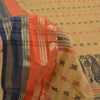 Sanskriti Vintage Beige Indian Sarees Pure Cotton Woven Premium Sari Sustainable Fabric