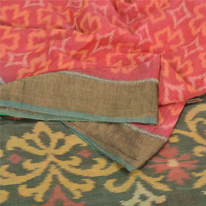 Sanskriti Vintage Beige Indian Sarees Pure Cotton Woven Premium Sari Sustainable Fabric