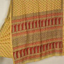 Load image into Gallery viewer, Sanskriti Vintage Yellow/Red Sarees Pure Cotton Hand-Block Printed Sari Fabric
