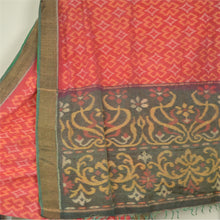 Load image into Gallery viewer, Sanskriti Vintage Red/Grey Indian Sarees Pure Cotton Woven Ikat Sari Fabric
