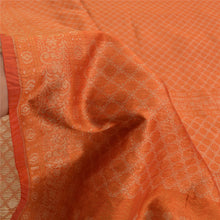 Load image into Gallery viewer, Sanskriti Vintage Orange Indian Sarees Pure Silk Woven Premium Sari Craft Fabric
