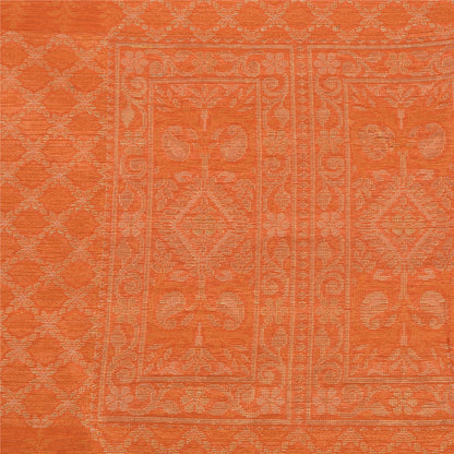 Sanskriti Vintage Orange Indian Sarees Pure Silk Woven Premium Sari Craft Sustainable Fabric