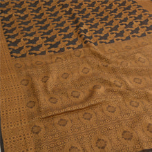 Load image into Gallery viewer, Sanskriti Vintage Black Indian Sarees Pure Organza Silk Woven Sari Craft Fabric
