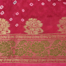 Load image into Gallery viewer, Sanskriti Vintage Green/Pink Sarees Pure Silk Bandhani Woven Premium Sari Fabric
