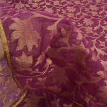 Load image into Gallery viewer, Sanskriti Vintage Purple Indian Sarees Pure Silk Woven Premium Sari Craft Fabric
