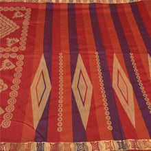Load image into Gallery viewer, Sanskriti Vintage Red/Blue Indian Sarees Pure Silk Woven Sari 5 YD Craft Fabric
