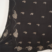 Load image into Gallery viewer, Sanskriti Vintage Black Sarees Pure Silk Hand Beaded Woven Premium Sari Fabric

