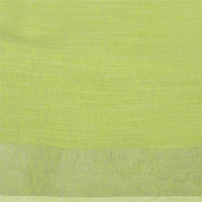 Sanskriti Vintage Green/Ivory Indian Sarees Cotton Woven Premium Sari Sustainable Fabric