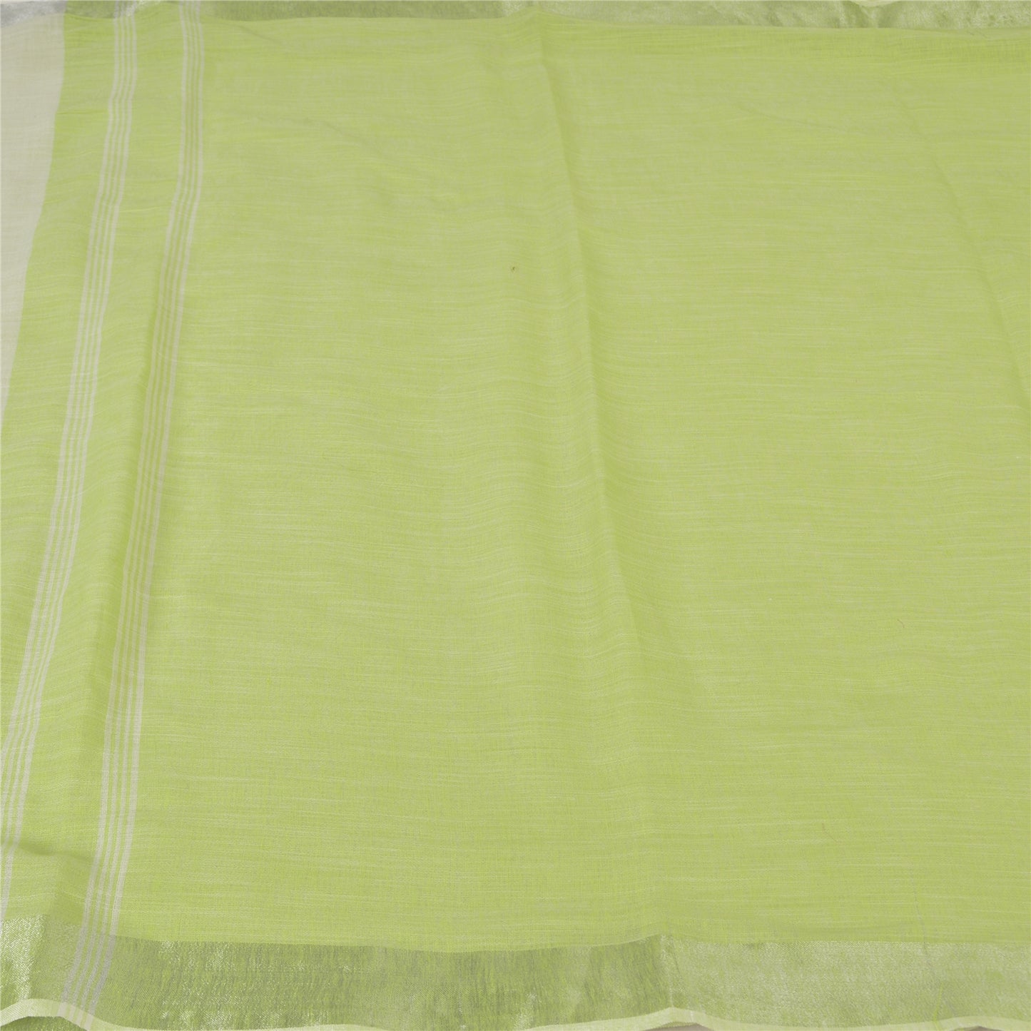 Sanskriti Vintage Green/Ivory Indian Sarees Cotton Woven Premium Sari Sustainable Fabric