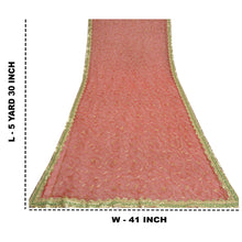 Load image into Gallery viewer, Sanskriti Vintage Red Sarees Net Mesh Hand Beaded Premium Sari Craft Fabric
